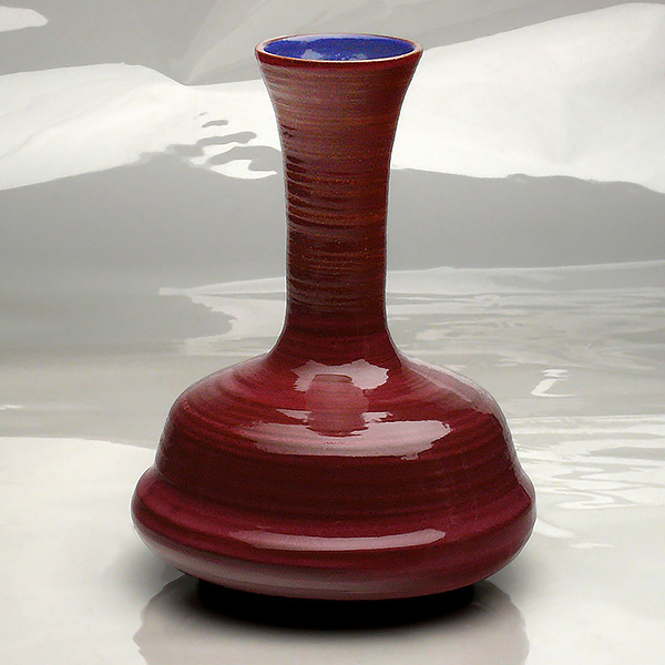 14-851. Narrow Neck Vase. Long-necked vase, amorphic body.