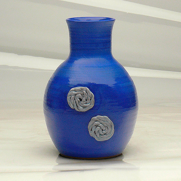 14-853. Round Bellied Vase with applied braided discs.