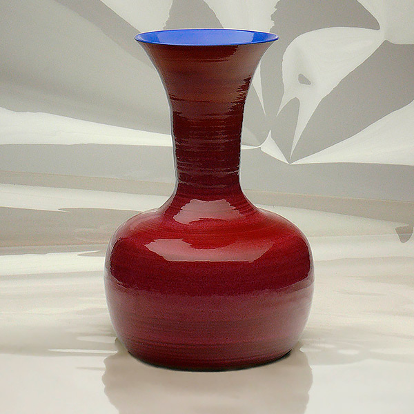 14-857. Trumpet vase. Long necked 2 part vase.