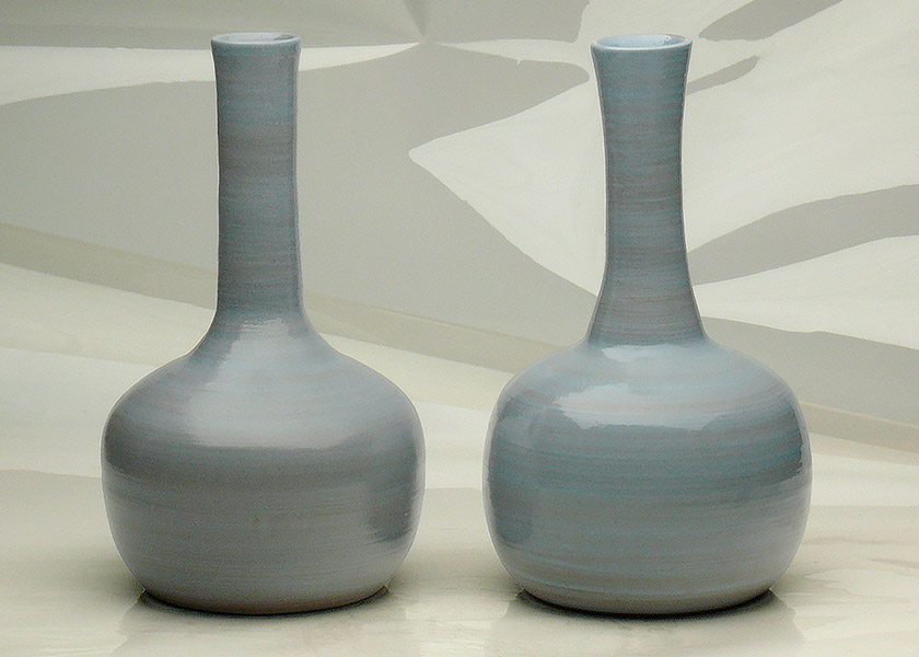14-860. Korean i and Korean ii. 2 part vase.